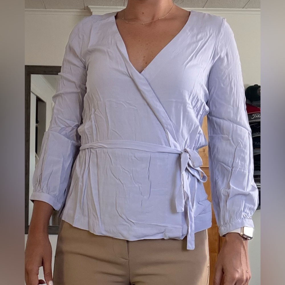 J. Crew Light Purple Wrap Blouse